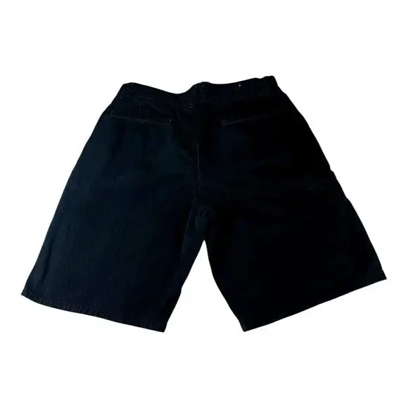 Ocean Pacific OP Men's Flat Front Black/ Gray Pinstripe Chino Cotton Shorts 34 - Picture 4 of 5